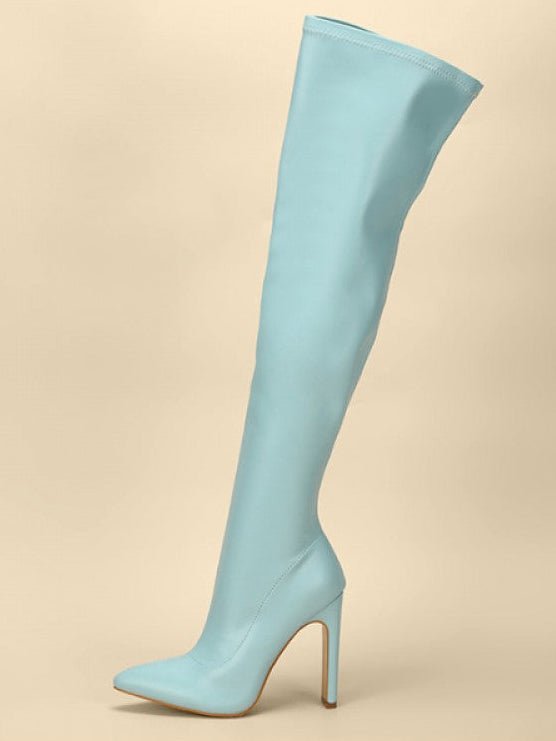 Pointed-Toe Over-the-Knee High Heel Boots