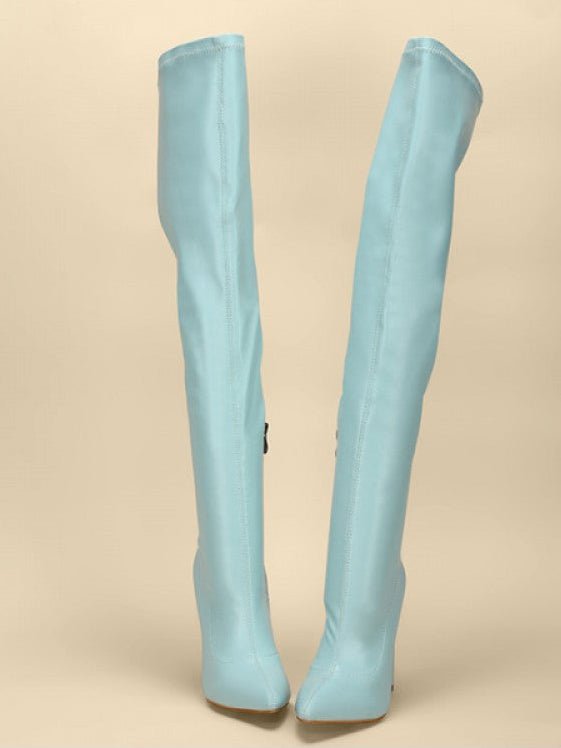Pointed-Toe Over-the-Knee High Heel Boots