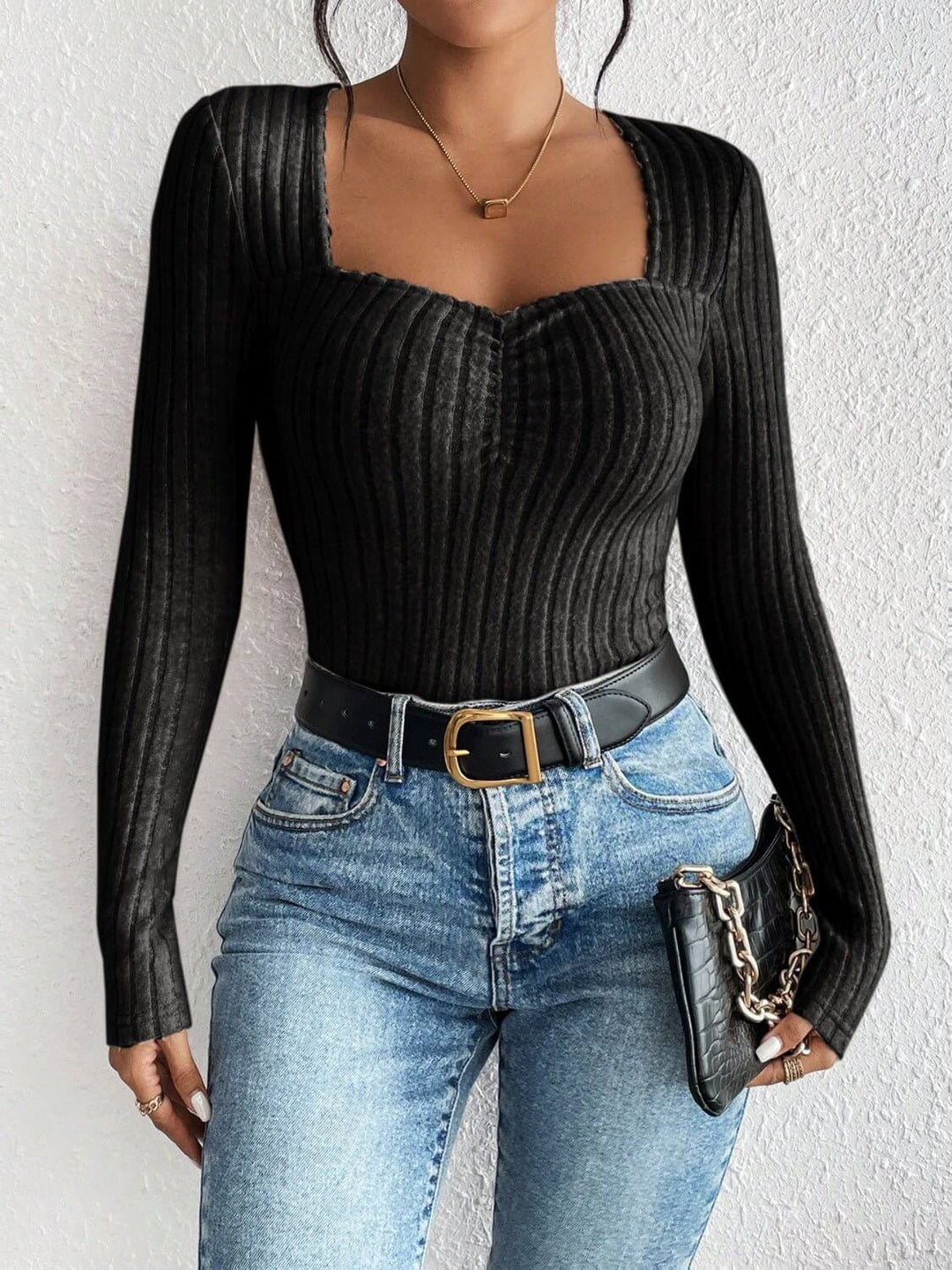 Ribbed Long Sleeve Top