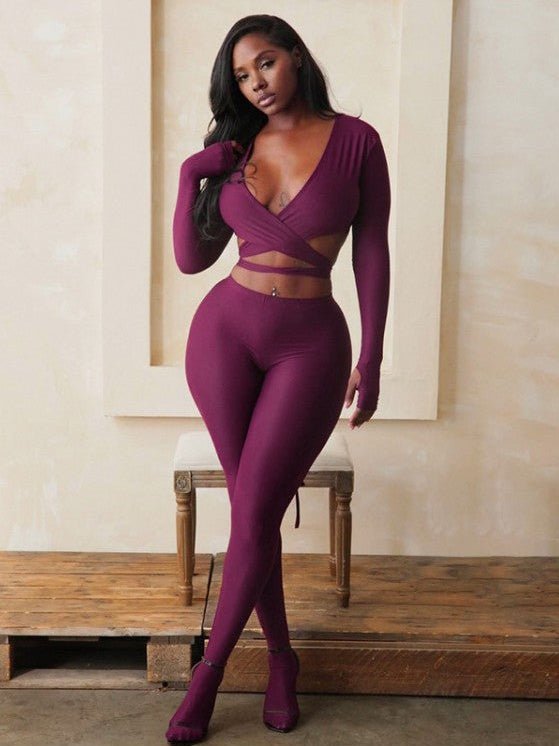 Sculpt Luxe Wrap Knit 2-Piece Set