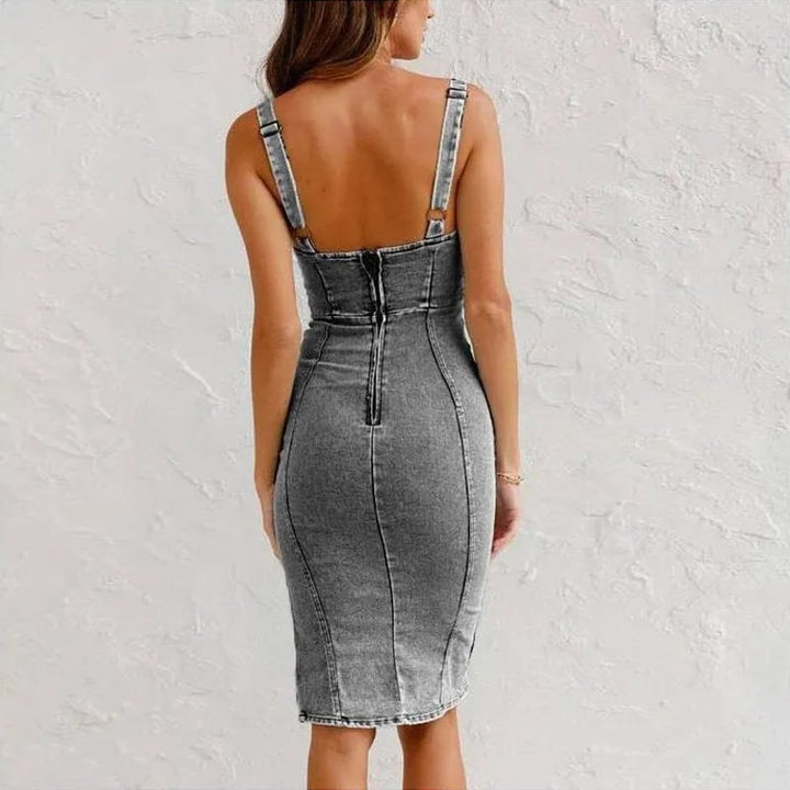 Adjustable Strap Denim Dress