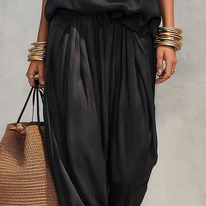 Sleeveless Cowl Neck Wide-Leg Jumpsuit
