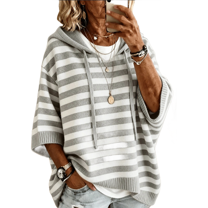 Striped Knit Hoodie