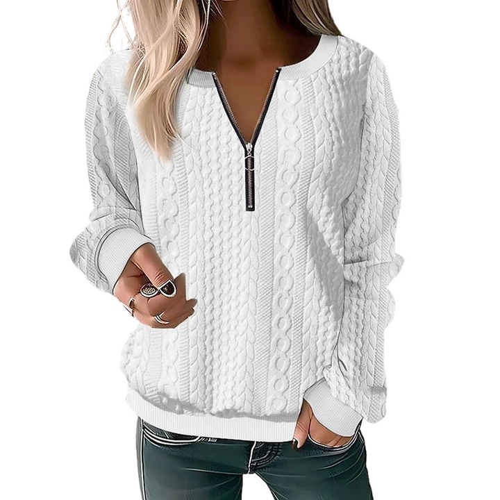 Cable Knit Half-Zip Sweater