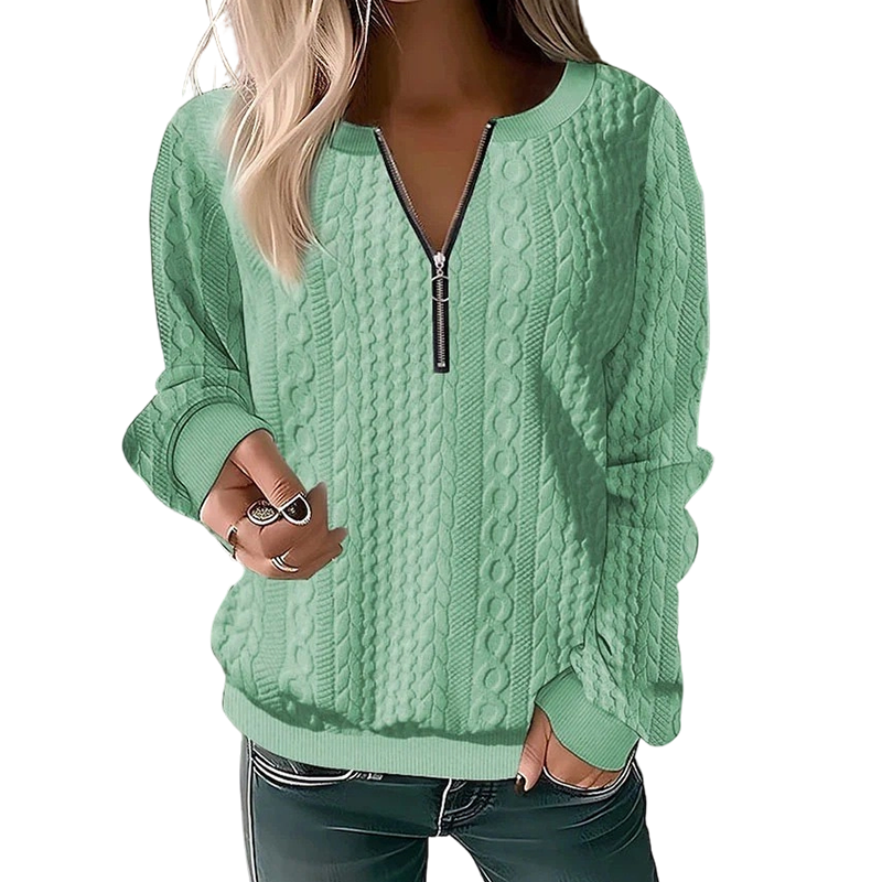 Cable Knit Half-Zip Sweater