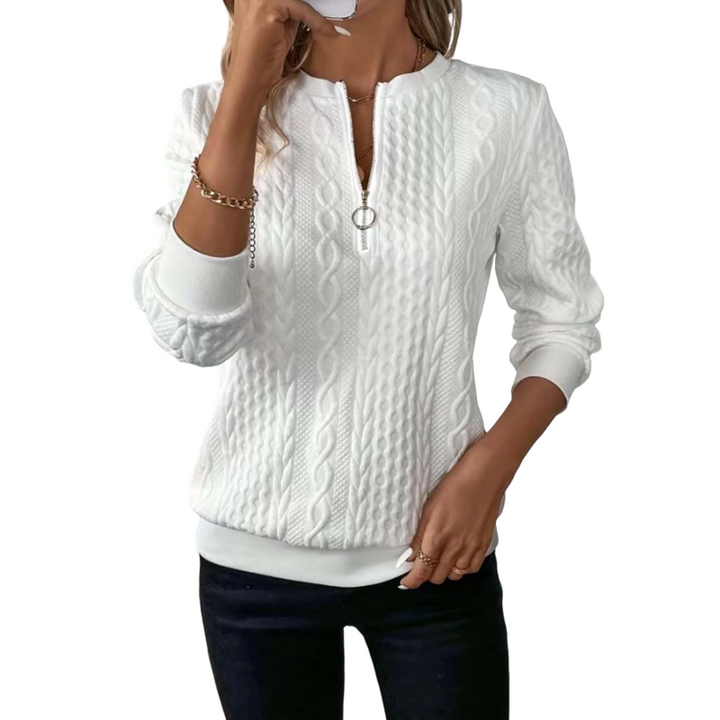 Cable Knit Half-Zip Sweater
