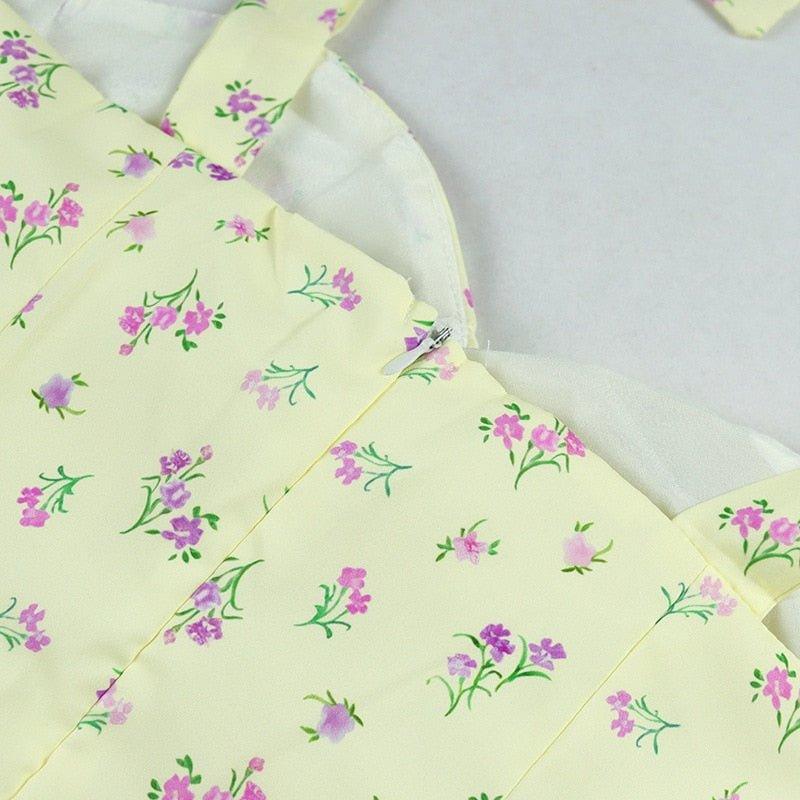 Elegant Floral Thigh Split Dress