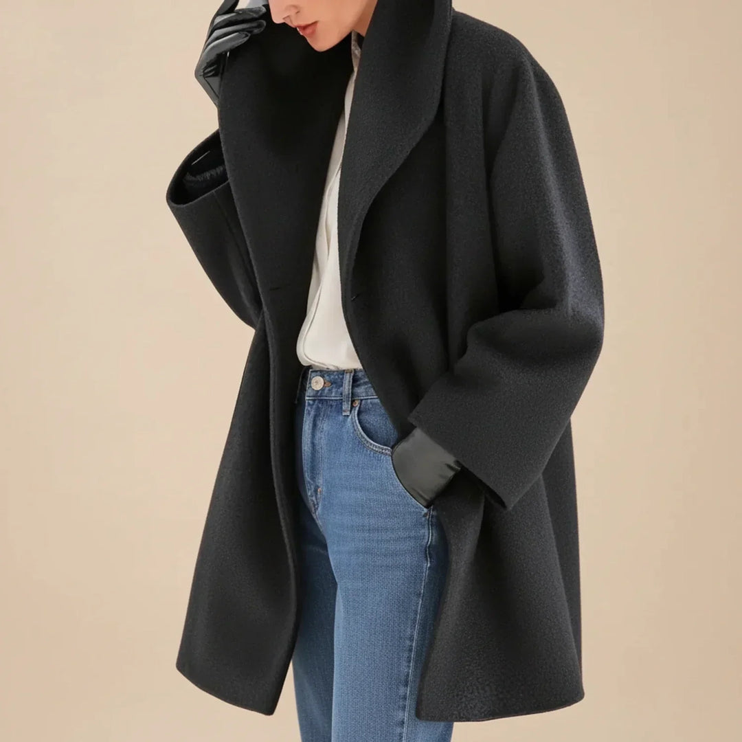 Oversized Wide Collar Midi Coat
