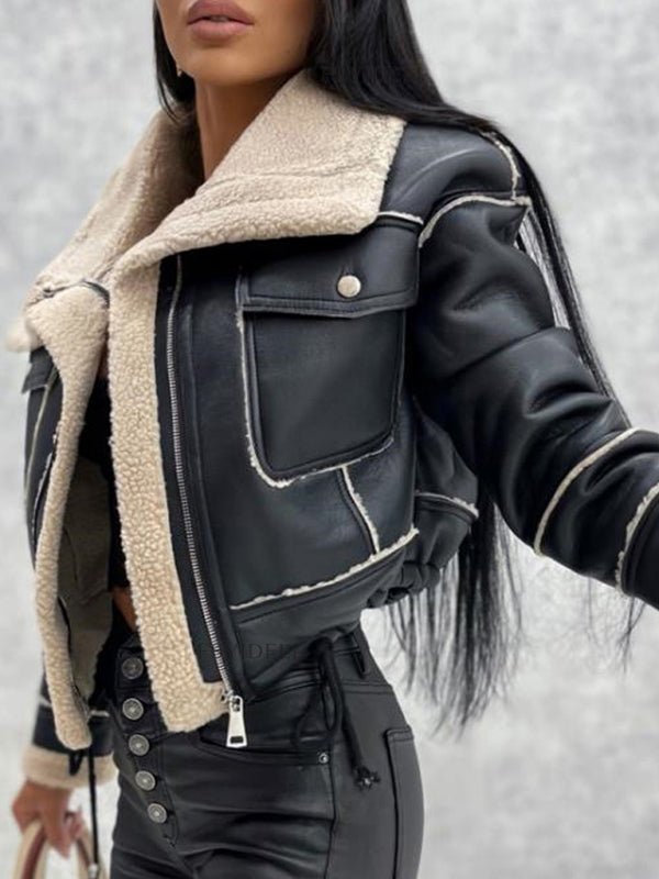 Lambswool Drawstring Moto Jacket