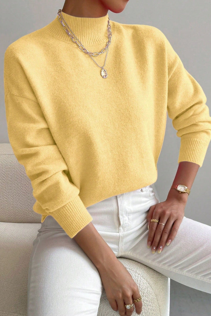 Mock Neck Soft Knit Sweater