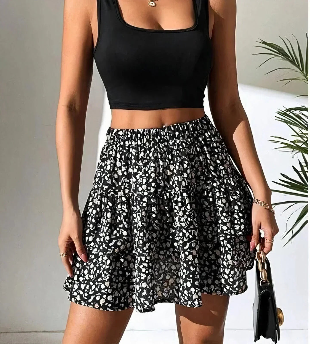 Boho Ruffle Mini Skirt – Comfortable & Playful